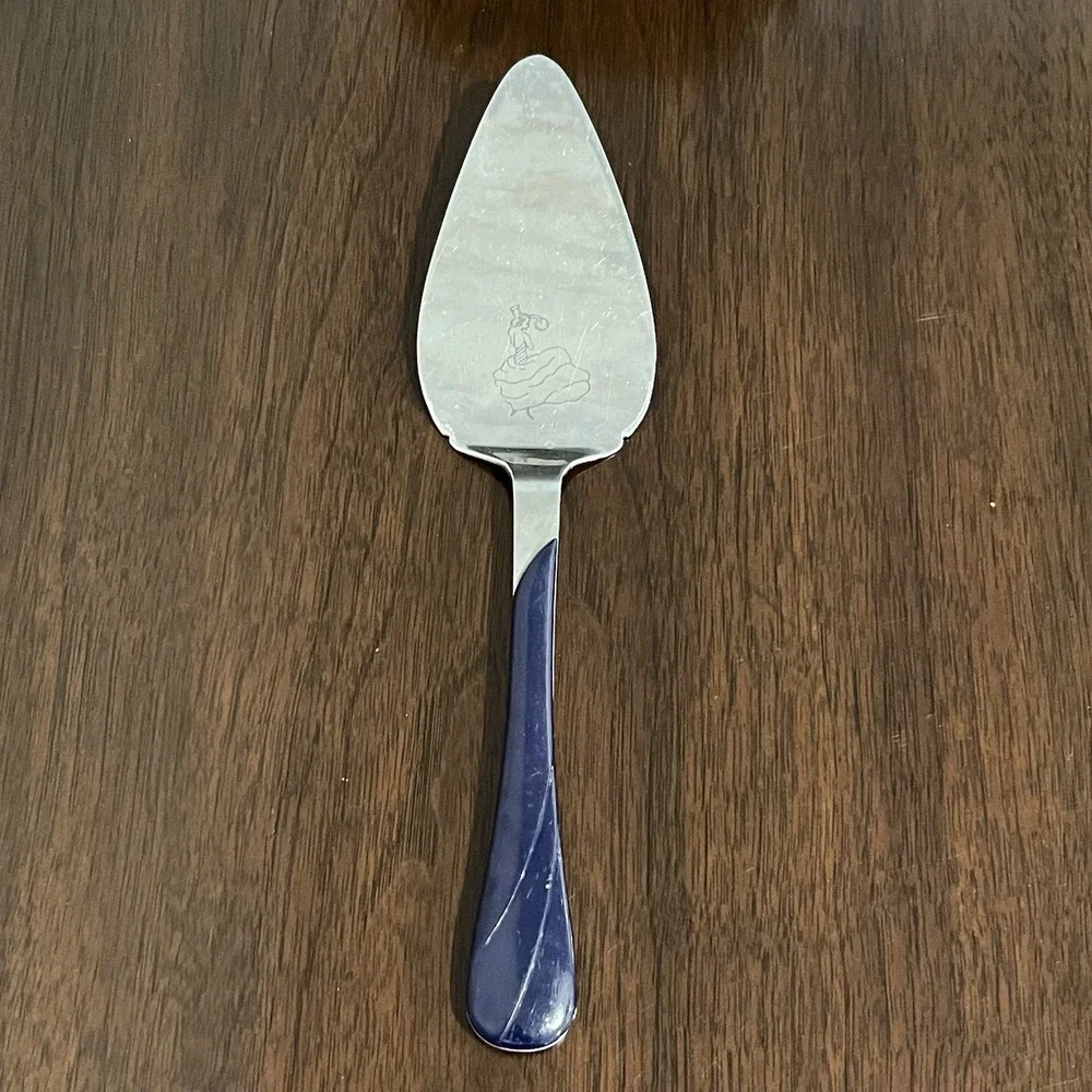 Fiesta Cake Pie Server Unisex OS Cobalt Blue Good Etched Dancing Lady Stainless